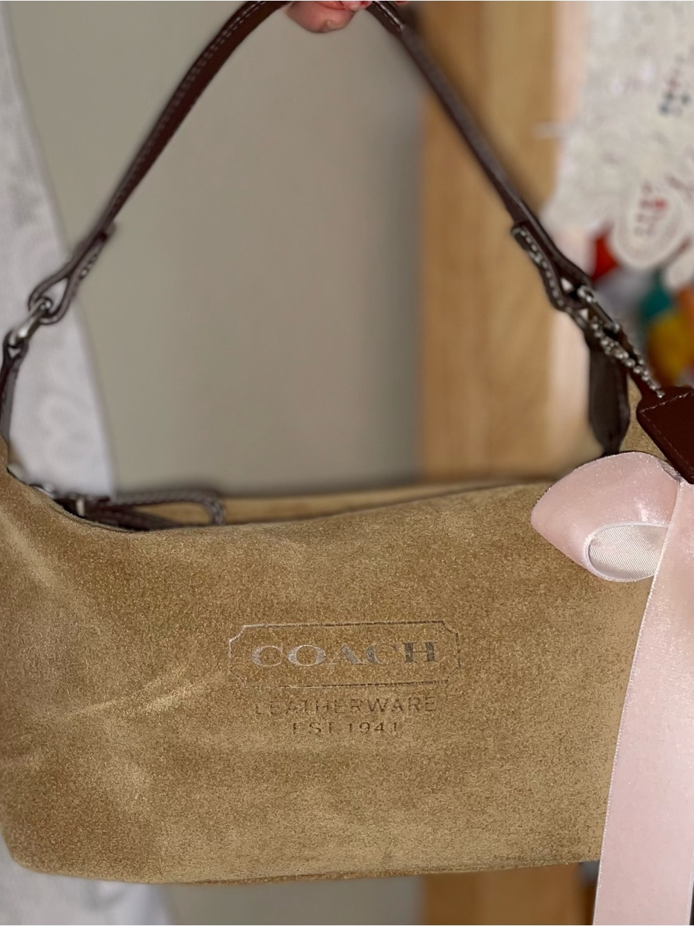 COACH Y2K Suede handbag in Tan